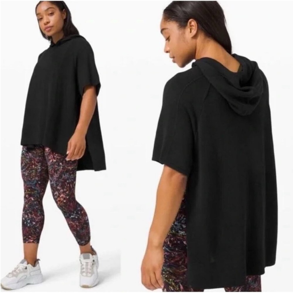Lululemon Opened Up Black Hooded Poncho XS/S